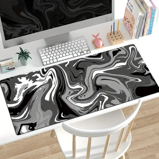 black/white swirly mousepad XXL